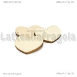 5 Cuori in legno naturale 15x12mm