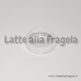 Set mezza ampolla semisfera in vetro 25mm con base merlettata Silver Plated