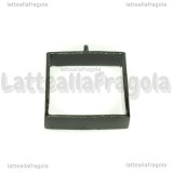 Ciondolo Bezel Cornice Quadrata in metallo smaltato nero 33x28mm