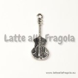 Ciondolo Violino in metallo argento antico 26x10mm