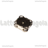 Chiusura Magnetica per Borse in metallo argentato 15x15x6.5mm
