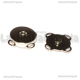 Chiusura Magnetica per Borse in metallo argentato 15x15x6.5mm