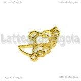 Ciondolo Bezel Unicorno in metallo dorato 35x23mm