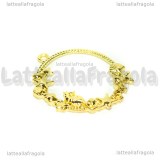 Ciondolo Bezel Cornice Marina Modello B in metallo dorato 40x35mm