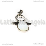Ciondolo Angelo in Ottone argentato e Opalite 34x25.5mm