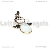 Ciondolo Angelo in Ottone argentato e Opalite 34x25.5mm