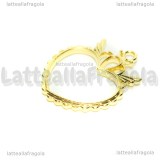 Ciondolo Bezel Cuore in metallo dorato 36x30mm