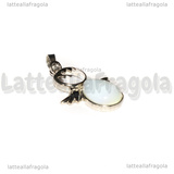 Ciondolo Angelo in Ottone argentato e Opalite 34x25.5mm
