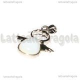 Ciondolo Angelo in Ottone argentato e Opalite 34x25.5mm