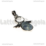 Ciondolo Angelo in Ottone argentato e Lapislazzuli 34x25.5mm