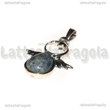 Ciondolo Angelo in Ottone argentato e Lapislazzuli 34x25.5mm