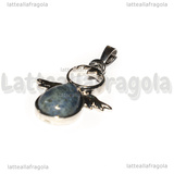 Ciondolo Angelo in Ottone argentato e Lapislazzuli 34x25.5mm