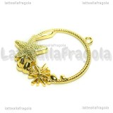 Ciondolo Bezel Cornice Marina Modello A in metallo dorato 42x35mm