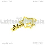 Ciondolo Bezel Chiave Stella in metallo dorato 39x24mm