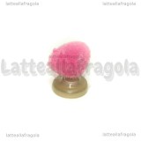 Naso per orsacchiotti a vite in plastica e tessuto floccato rosa 12x15mm 