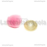 Naso per orsacchiotti a vite in plastica e tessuto floccato rosa 12x15mm