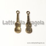 Ciondolo Violino in metallo color bronzo 22x6mm