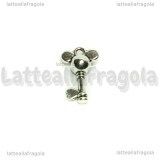 Charm Chiave Topolino 3D in metallo argento antico 18x11mm