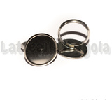 Base anello in Acciaio Inox regolabile con base tonda 18mm