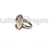 Base anello in Acciaio Inox regolabile con base tonda 18mm