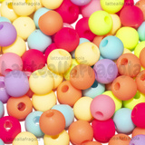 30 Perle in Acrilico Effetto Gommato colori misti foro passante 6mm