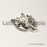 Ciondolo Testa di lupo in metallo argento antico 33x25.5mm