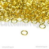100 Anellini di congiunzione aperti gold plated 5x0.7mm