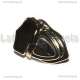 Chiusura a Pulsante per Borse in metallo argentato 42x30x13mm