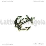 Ciondolo Ancora Double-face in metallo argentato 32x27mm