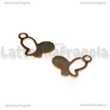 Charm Farfalla in Acciaio Inox Oro Rosa 14x10mm