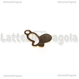 Charm Farfalla in Acciaio Inox Oro Rosa 14x10mm