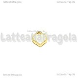 Charm Cuore in metallo dorato smaltato bianco 8x7.5mm