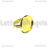 Base anello regolabile in rame gold plated con base per 17mm