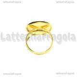 Base anello regolabile in rame gold plated con base per 17mm
