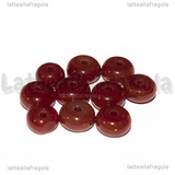10 Rondelle in Vetro Cioccolato Opaco 8x5mm