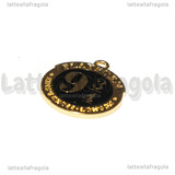 Ciondolo Binario 9 e 3/4 Saga di Harry Potter in metallo dorato smaltato 24x18mm