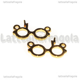 Connettore Occhiali Harry Potter in metallo dorato 21x14mm