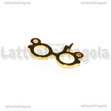Connettore Occhiali Harry Potter in metallo dorato 21x14mm