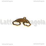 Ciondolo Arcobaleno in Acciaio Inox Dorato 17x12mm