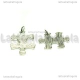 Coppia Ciondoli Puzzle You are my missing piece in metallo argentato