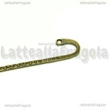 Segnalibro in metallo color bronzo ghirigori incisi 85mm