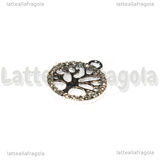 Ciondolo Albero della Vita con strass in metallo Silver Plated 19x16mm
