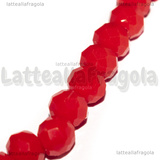 Rondelle mezzocristallo sfaccettato Rosso Opaco 6x5mm filo 39cm