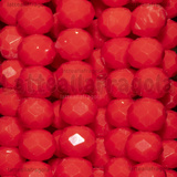 Rondelle mezzocristallo sfaccettato Rosso Opaco 6x5mm filo 39cm