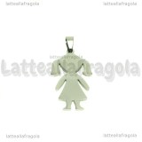 Ciondolo Bimba In Acciaio Inox 40x22mm