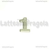 Ciondolo Numero 1 in Acciaio Inox 11x6.5mm