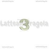 Ciondolo Numero 3 in Acciaio Inox 11x7.5mm