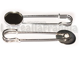 Spilla in metallo silver plated con base tonda 20mm