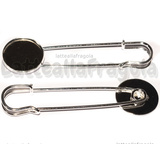 Spilla in metallo silver plated con base tonda 20mm