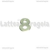 Ciondolo Numero 8 in Acciaio Inox 11x8mm